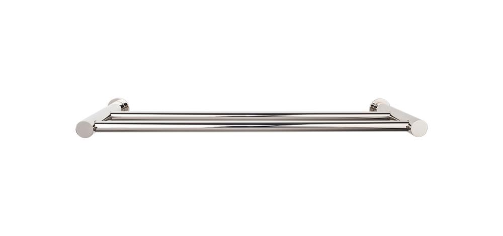 Top Knobs Hopewell Flat Black Double Towel Bar for Bathroom - 24 Inch Bath Towel Rod, Matte Black Finish - Perfect for Modern Bathrooms, Spa Style Decor, and Guest Bath Accessories