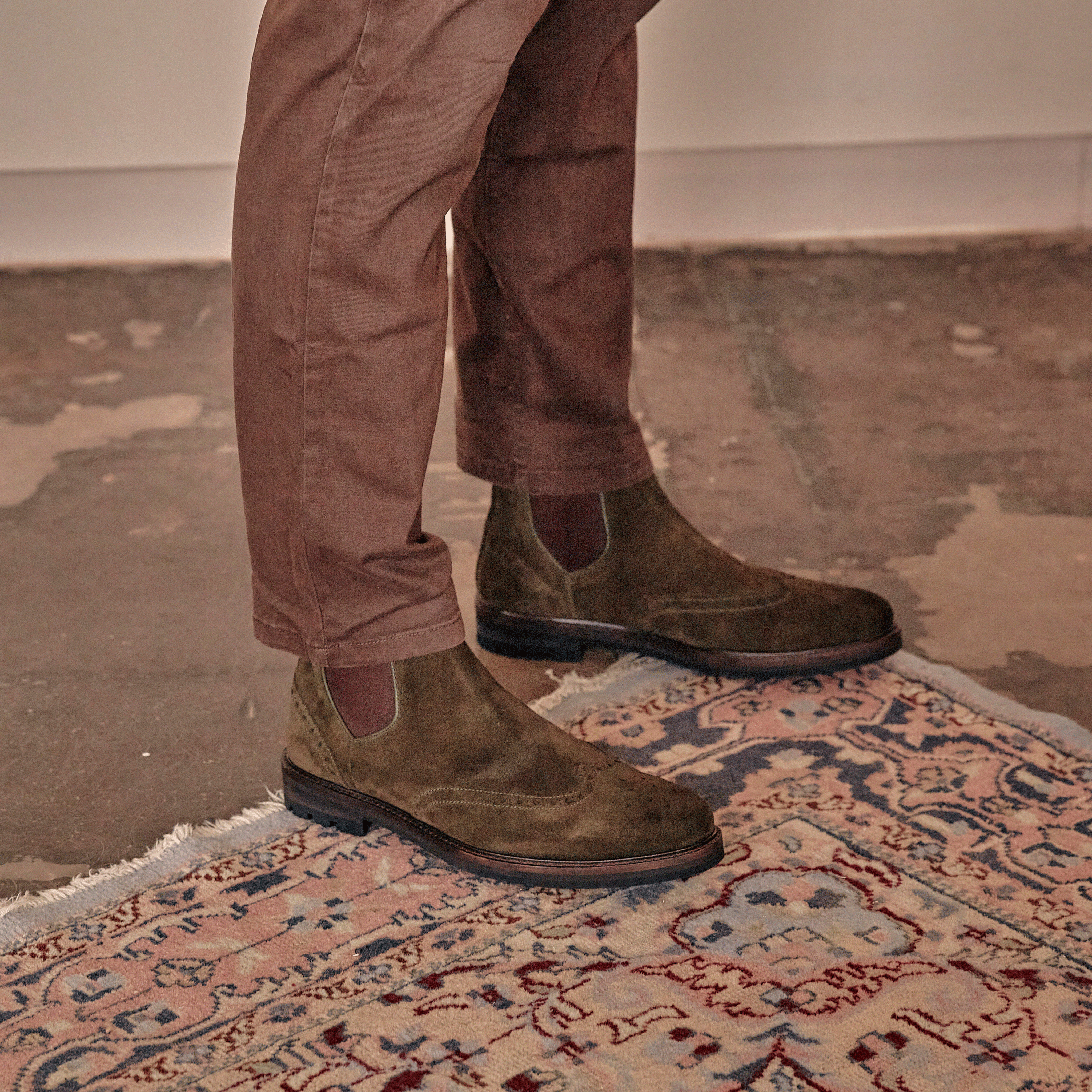 MITTON Khaki Suede Shoes for Men - Comfortable Casual & Outdoor Walking - Perfect for Work, Travel, and Everyday Wear