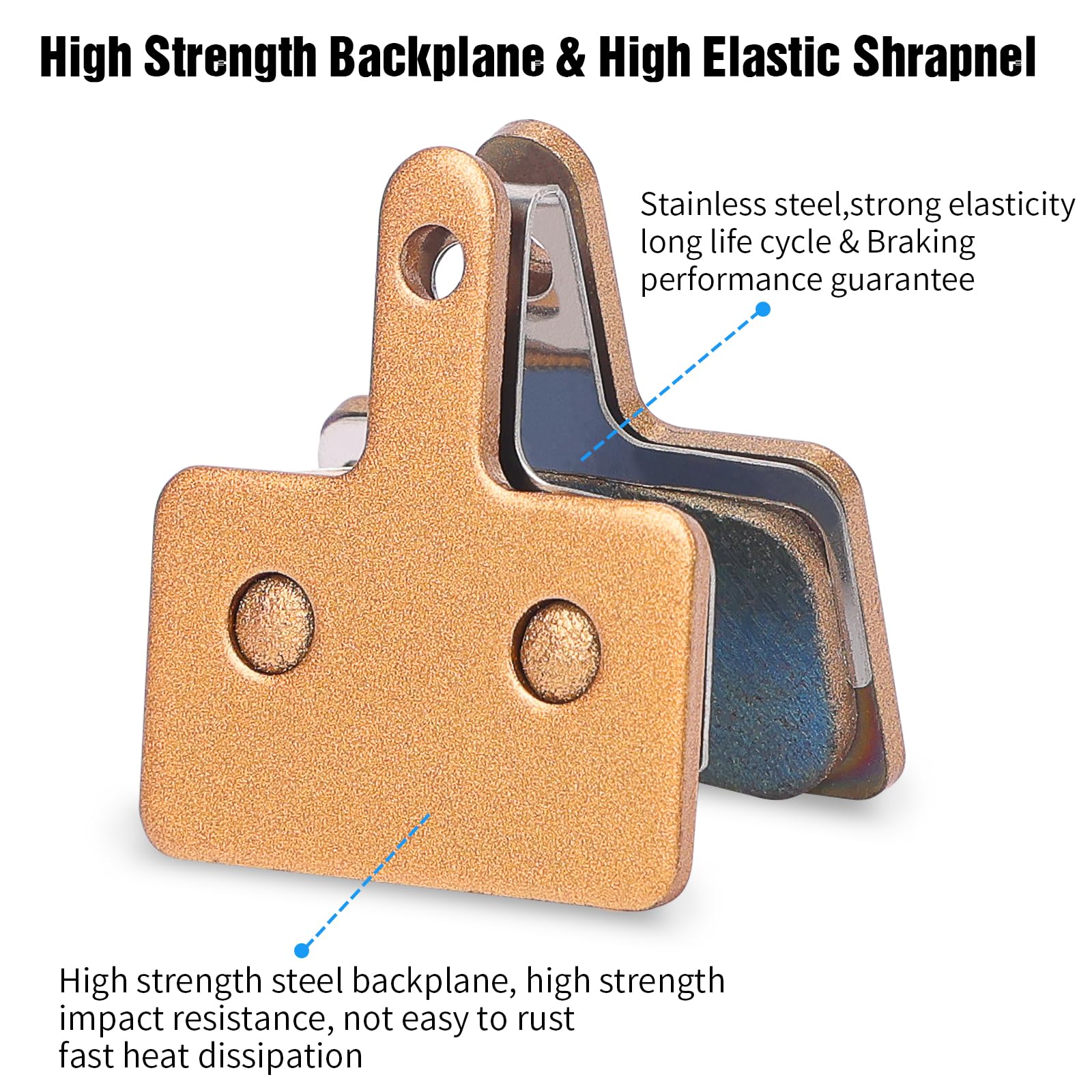 2 Pairs Sintered Metal Bike Brake Pads - Compatible with TRP, Tektro, Shimano MT200 M355 M446 M315 M365 - High-Performance Brake Pads for E-Bikes, Electric Scooters & Mountain Bikes - Perfect for Commuting, Off-Road & Urban Riding