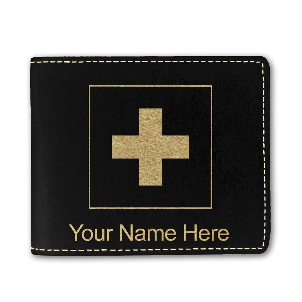 Custom Engraved Swiss Flag Faux Leather Wallet - Personalized RFID Blocking Slim Bifold Wallet for Men & Women - Perfect for Travel, Gifts & Everyday Use