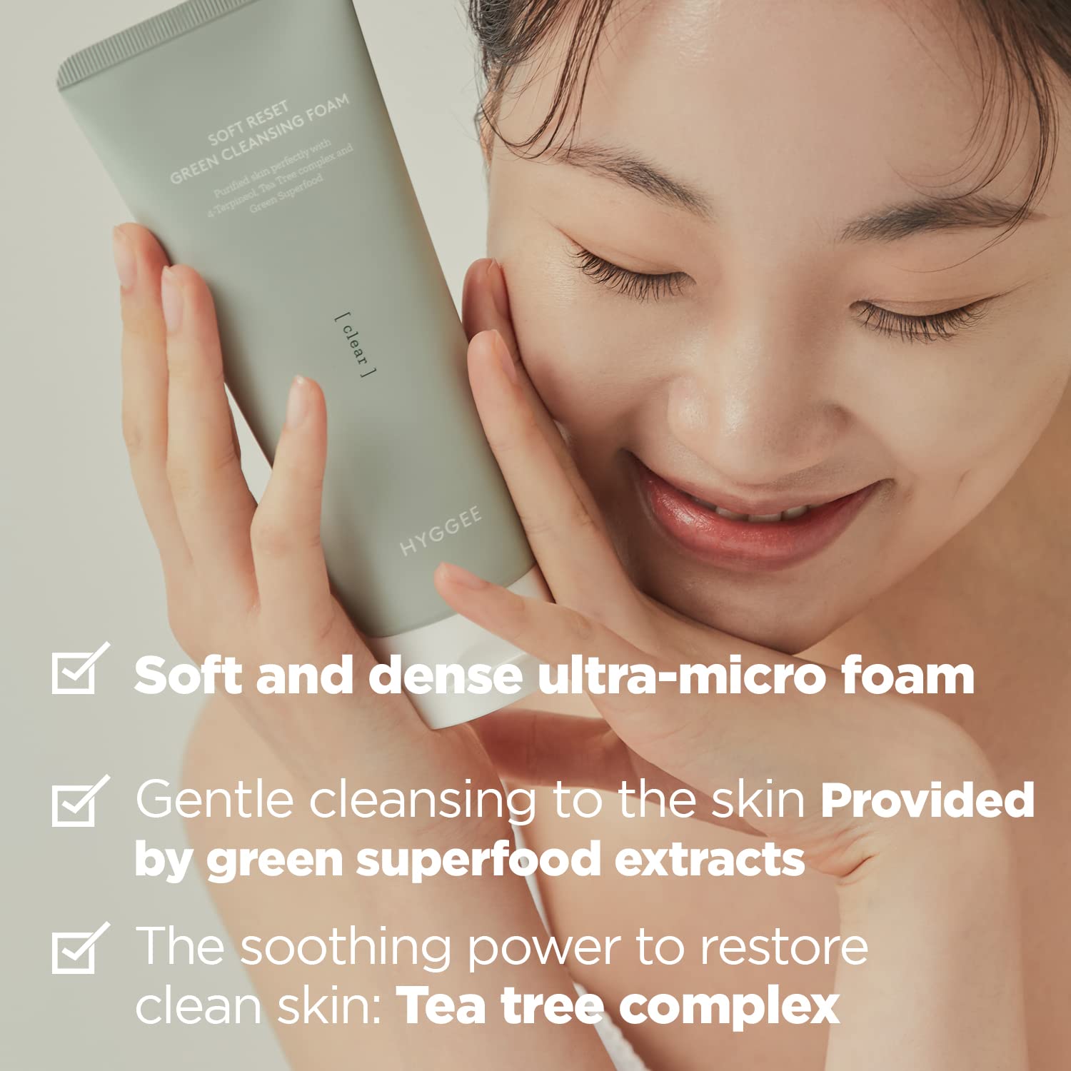 Soft Reset Green Cleansing Foam - Gentle Tea Tree Extract Face Wash with Ultra Micro Bubbles for Sensitive Skin - Soothes & Moisturizes Irritated Skin (5.07oz) | Perfect for Daily Skincare Routine, Acne-Prone Skin & Post-Workout Cleansing