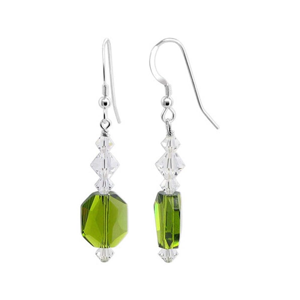 925 Sterling Silver Drop Earrings with Multifaceted Austrian Crystals - Elegant Dangling Earrings for Women, Perfect for Weddings, Parties & Special Occasions