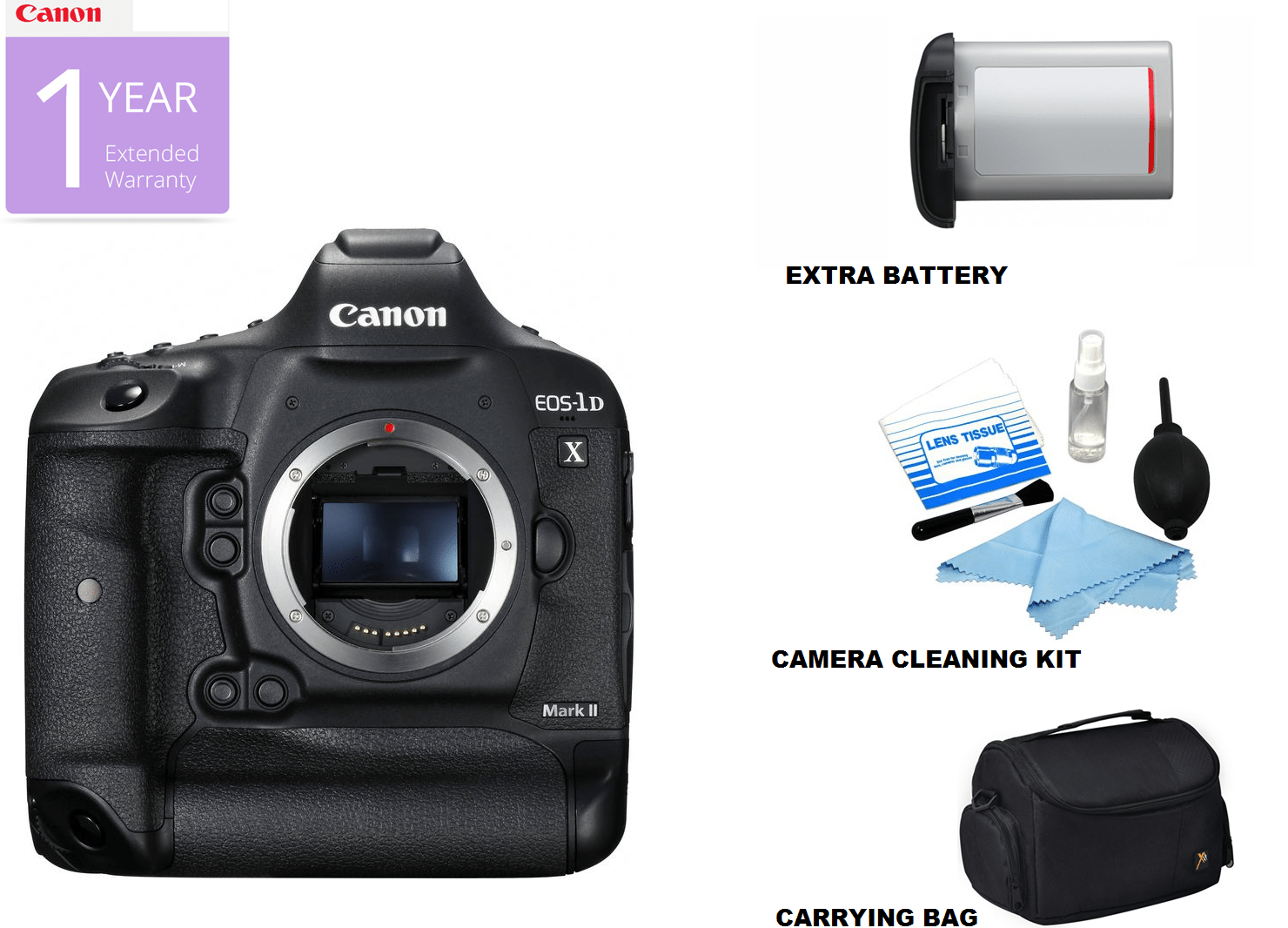 Canon EOS 1D X Mark II Professional DSLR Camera Body with Starter Kit - High-Speed Photography for Sports, Wildlife & Action Shots