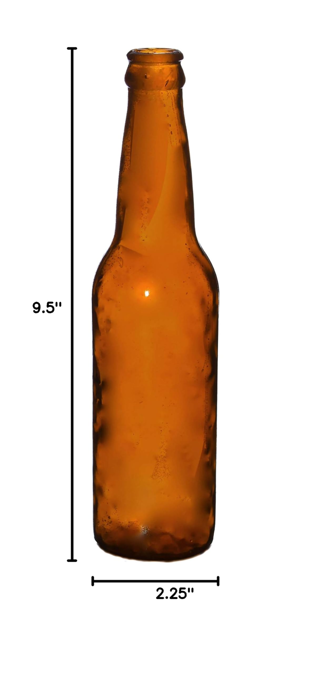 SMASHProps Breakaway Beer Bottle Props - 6 Pack Amber Brown Translucent Shatter Glass Bottles for Stunt Performances, Theater, and Film Productions