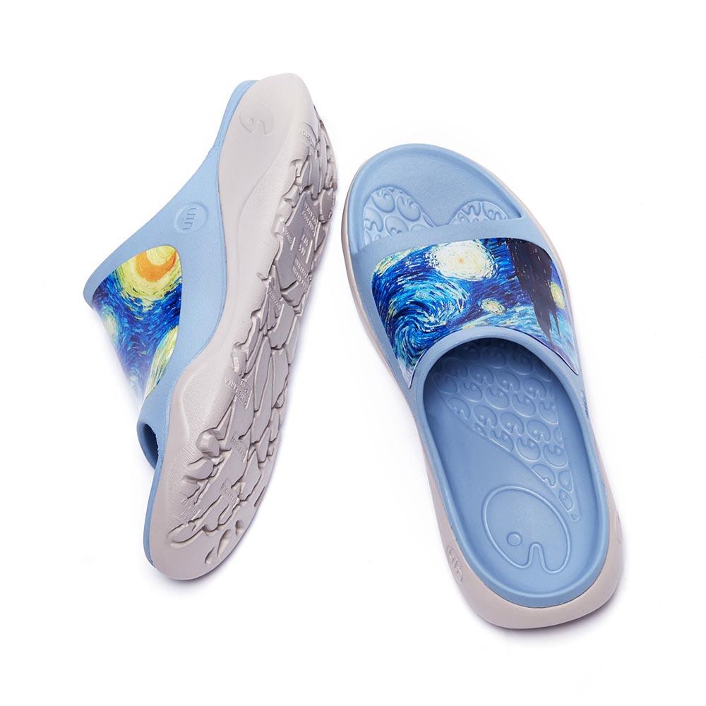 Starry Night Ibiza Slides for Women - Comfortable Summer Sandals with Glitter Design - Perfect for Beach, Pool, and Casual Outings