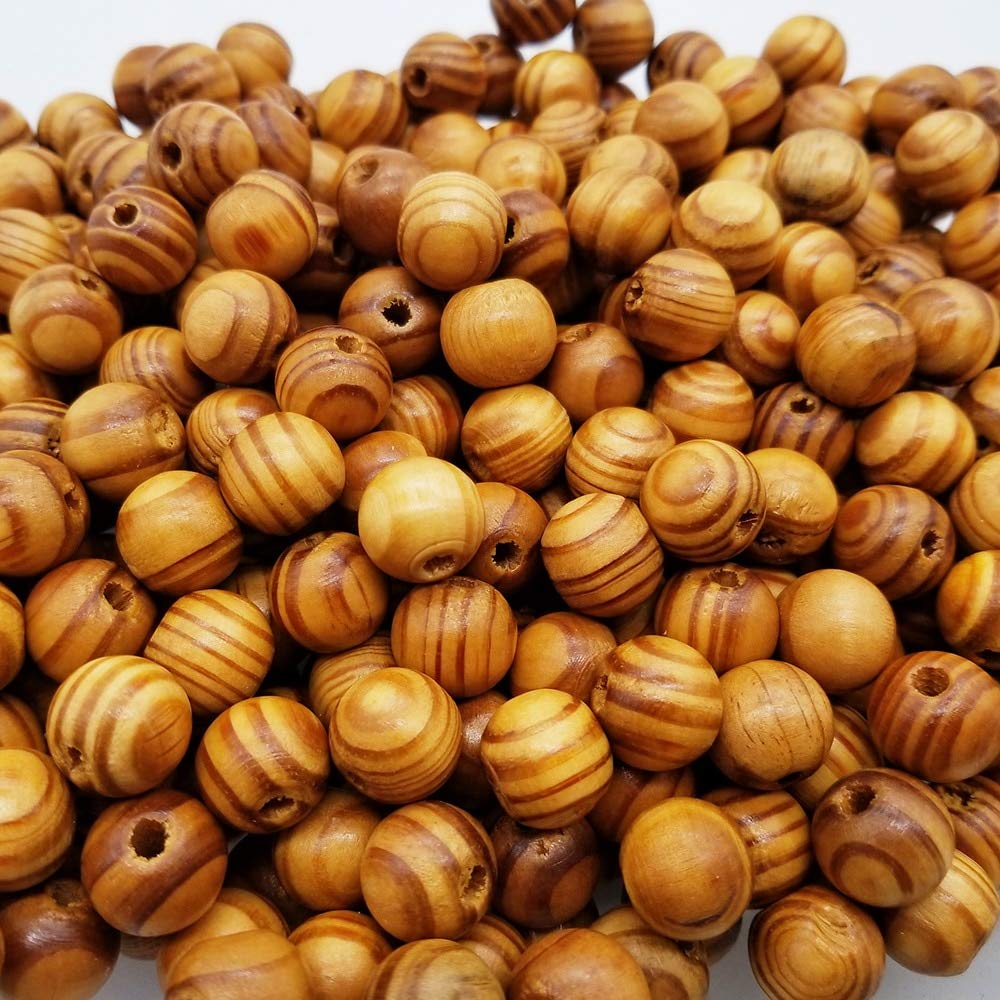 Natural Pine Wood Spacer Beads 6-30mm - Unfinished Round Wooden Loose Beads for DIY Jewelry Making (10mm, 50pcs) - Perfect for Bracelets, Necklaces & Handmade Crafts