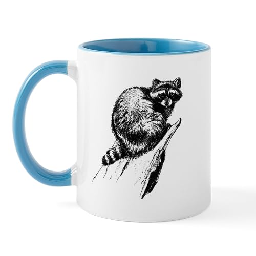 White/Blue Inside - Vintage Raccoon Mug