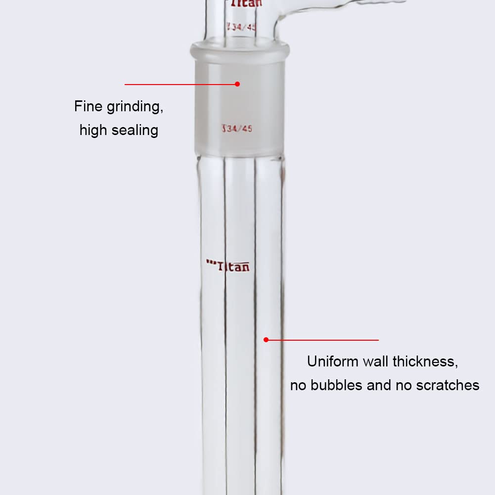 High-Quality 2-Part Glass Vacuum Cold Trap with 34/45 Joint - Lab Gas Washing Bottle for Solvent Removal & Distillation | Perfect for Chemistry Labs, Research & Industrial Applications