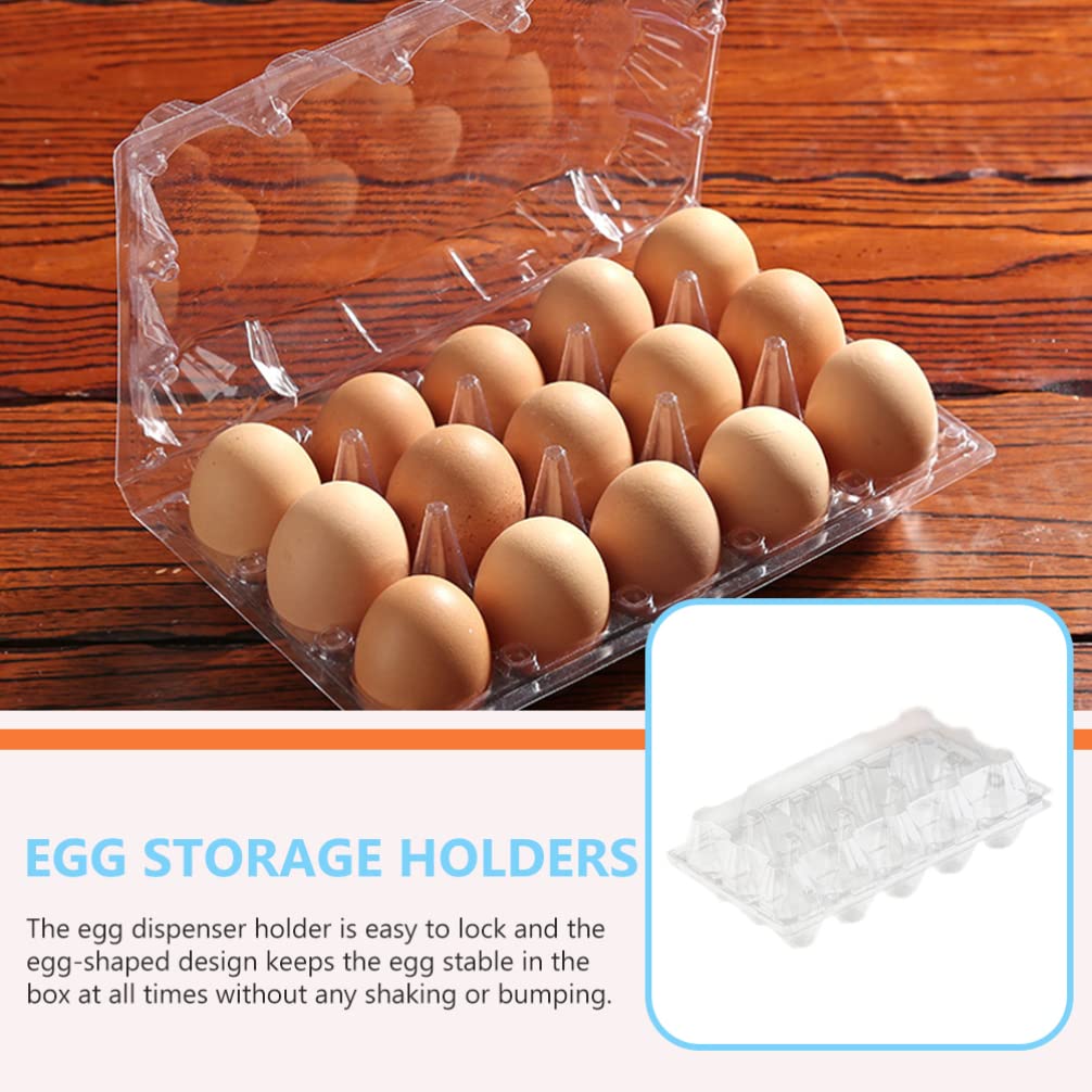 Angoily 20-Piece Clear Plastic Egg Carton – Bulk Small Egg Holder for Chicken Eggs, Refrigerator Storage Tray – Perfect for Groceries, Farmers, and Family Fridge Organization (Holds 15 Eggs)