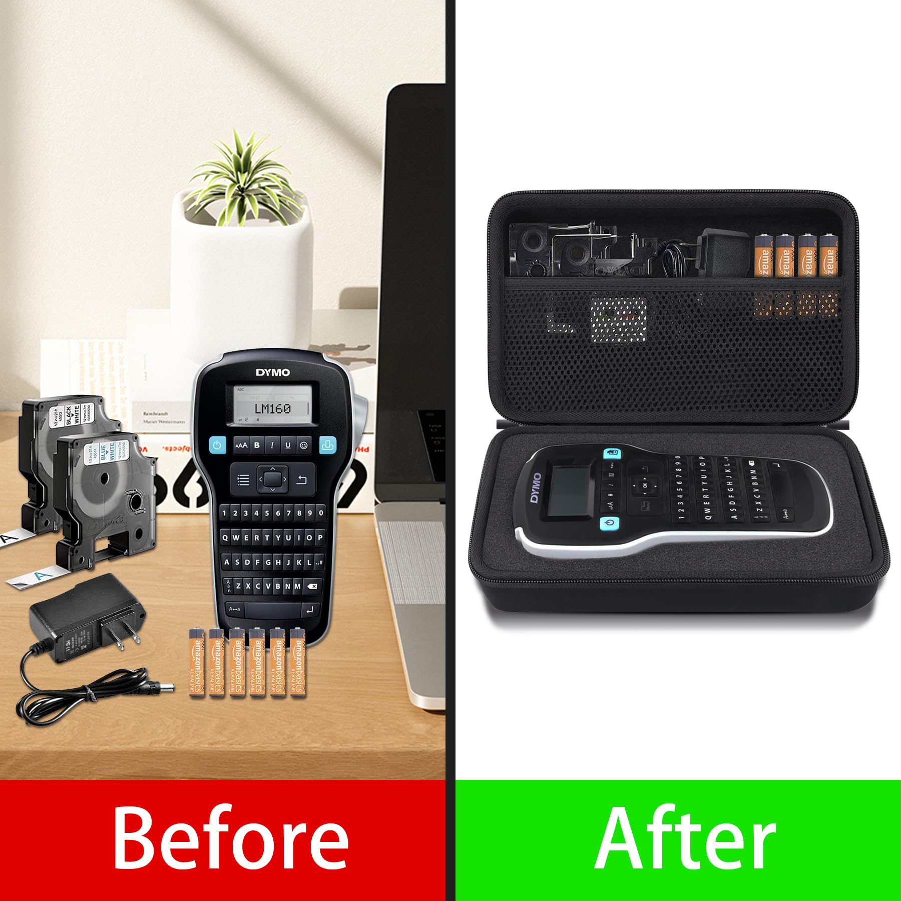 CO2CREA Hard Protective Case for DYMO LabelManager 160 & 280 - Durable Replacement Cover for Portable Label Makers - Perfect for Office, Warehouse & Home Organization