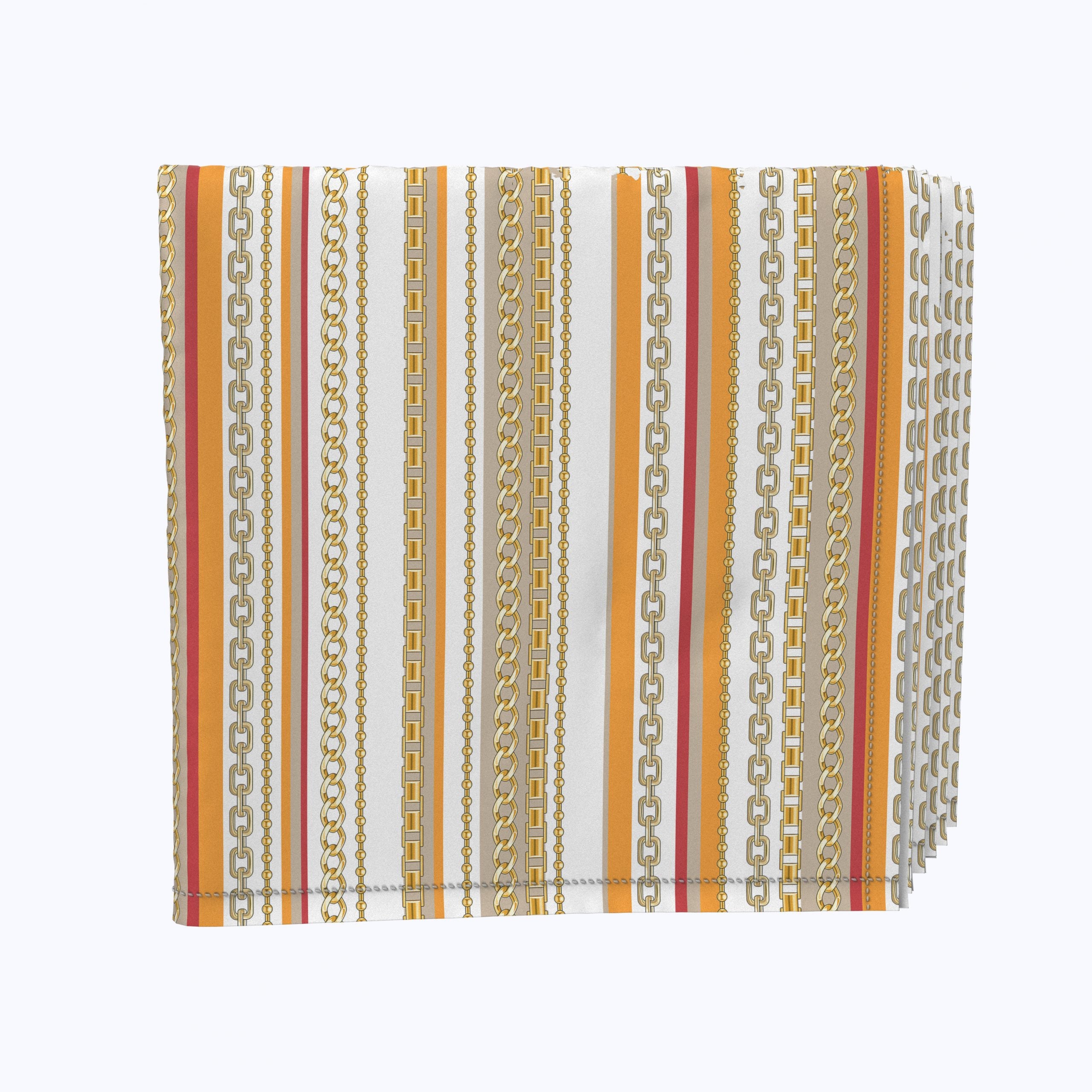 Golden Chain Stripe Napkins - Elegant Disposable Dinner Napkins for Weddings, Parties & Special Events - Premium Quality Decorative Paper Napkins