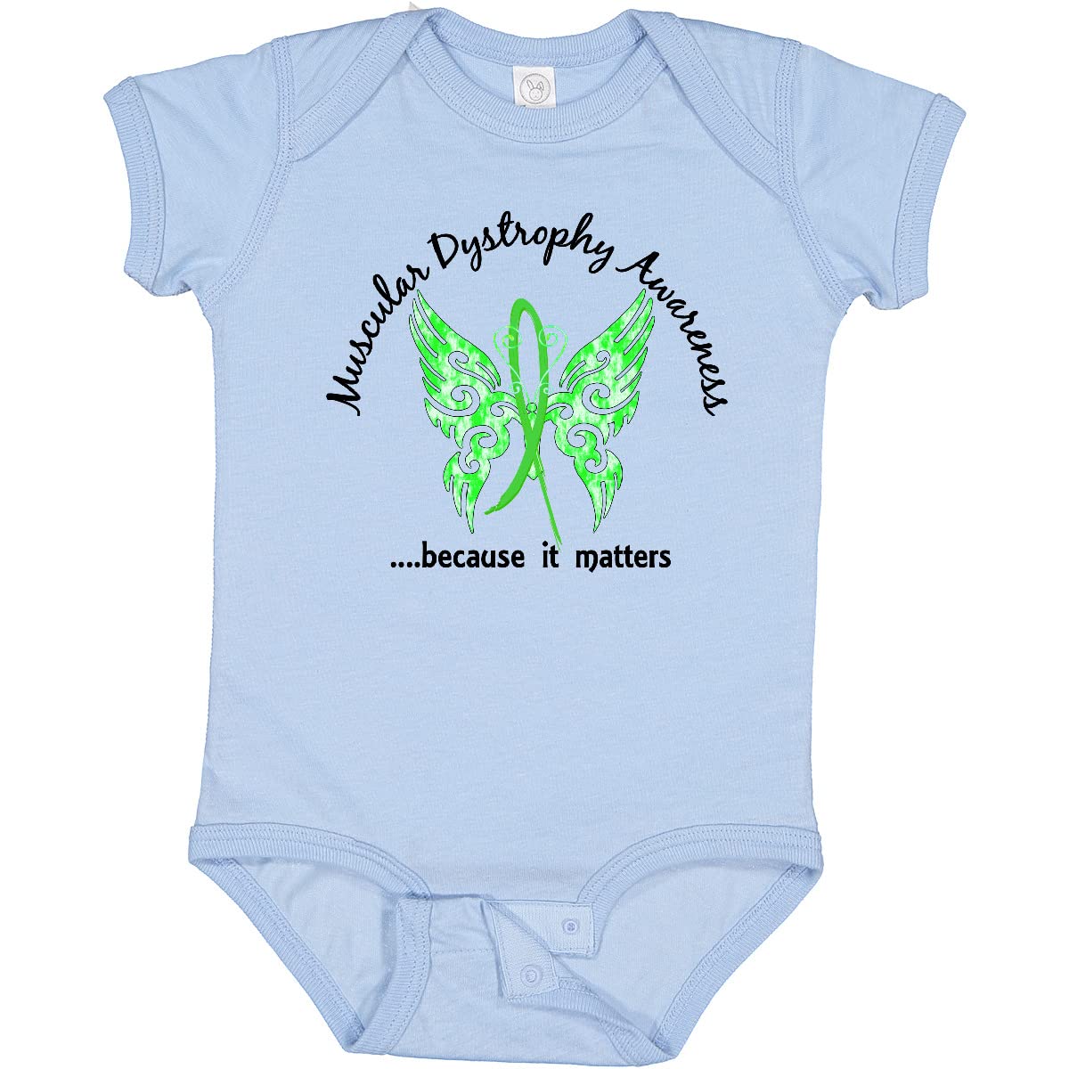 Inktastic Muscular Dystrophy Awareness Butterfly 6.1 Baby Bodysuit - Soft Cotton Infant Onesie for Charity Support & Everyday Wear