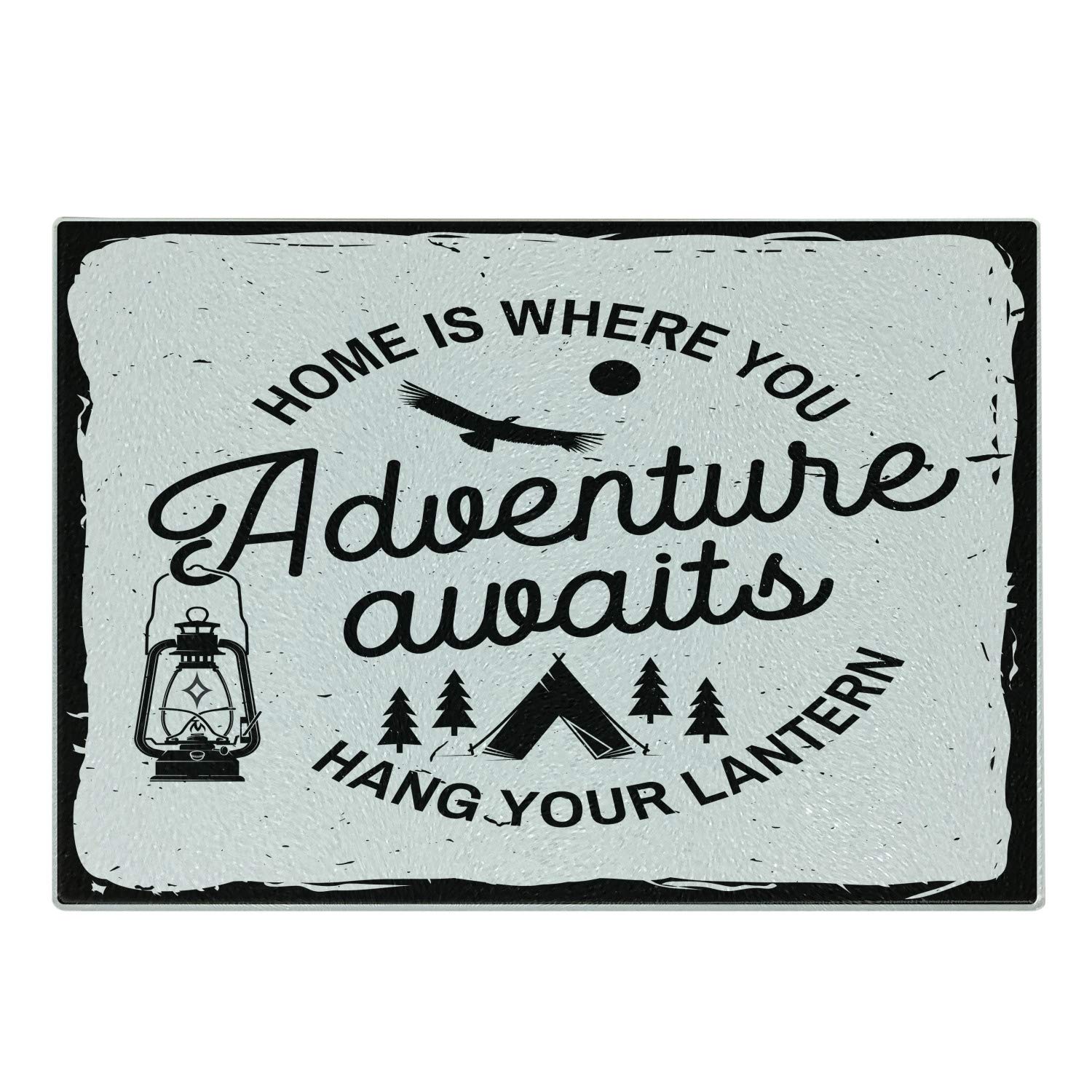 Ambesonne Decorative Tempered Glass Cutting Board - 