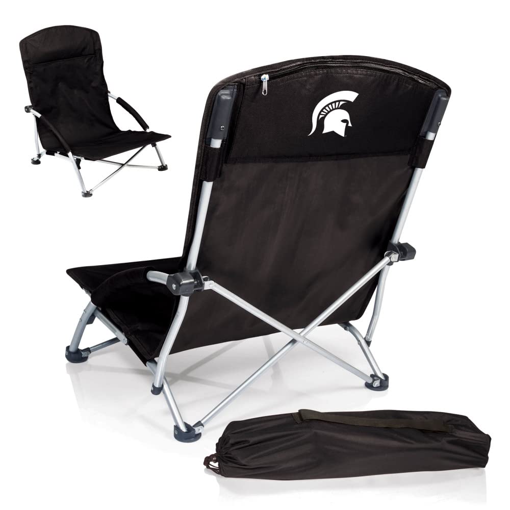 PICNIC TIME NCAA Tranquility Portable Low Beach Chair for Adults with Carry Bag - Lightweight Folding Lawn Chair for Outdoor Relaxation, Camping, Beach, Picnic, and Backyard Lounging