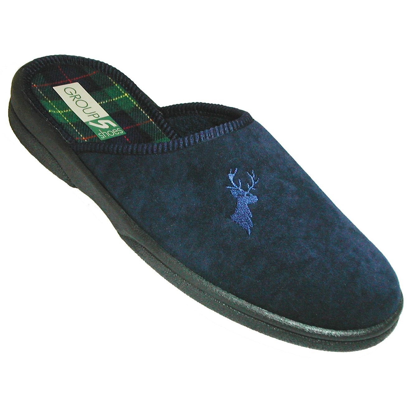 Mirak Buck Mule Slippers for Men - Classic Navy Slippers Size 8.5 US - Perfect for Indoor Comfort and Casual Wear