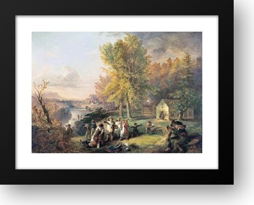 30x24 Framed Wall Art Print - 'Dismissal of School On An October Afternoon' by Henry Inman - Vintage Classroom Painting for Home Decor, Office & School Wall Art