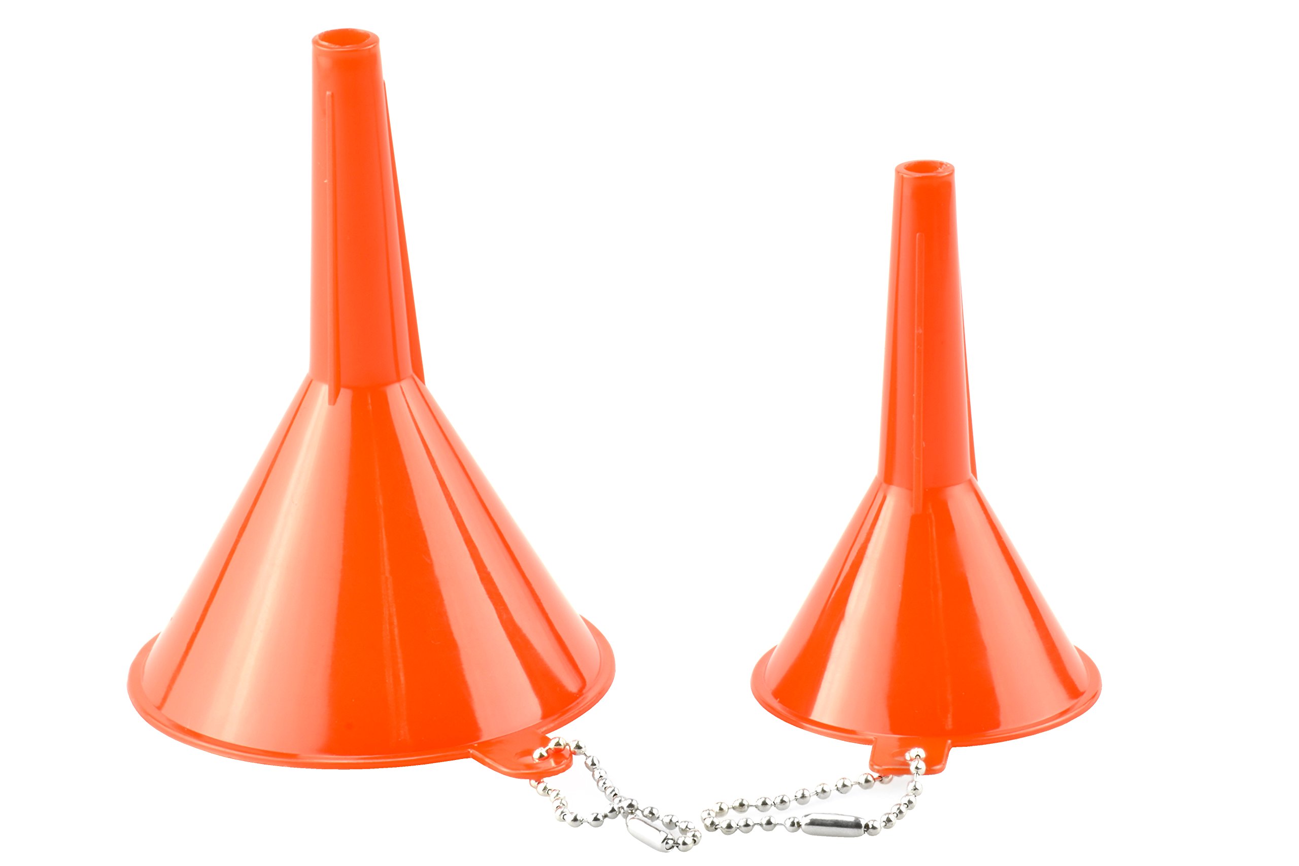 SE Red Plastic Funnel Set with Ball Keychain (2-Piece) - OD-FN2P | Essential Kitchen Tools for Liquid Transfer, DIY Projects & Automotive Maintenance