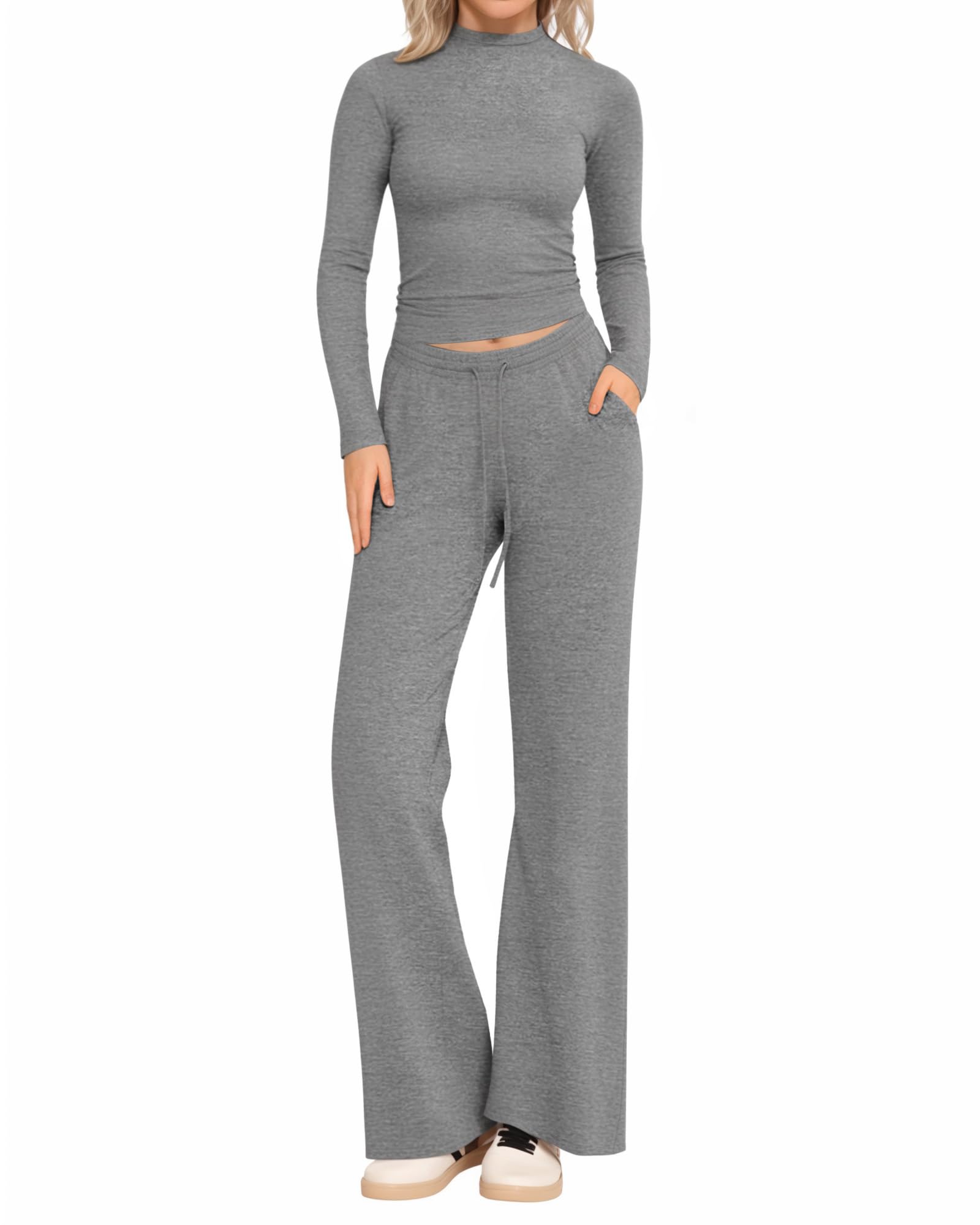 MANGOPOP Women's 2-Piece Lounge Set Soft Tracksuit Sweatsuit Outfit - Cozy Fall Winter Pajama Set for Home, Yoga & Casual Wear