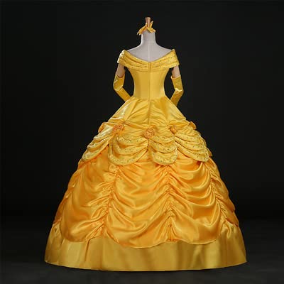 Beauty and the Beast Belle Cosplay Costume for Adults - Elegant Princess Dress for Halloween, Cosplay Events & Themed Parties