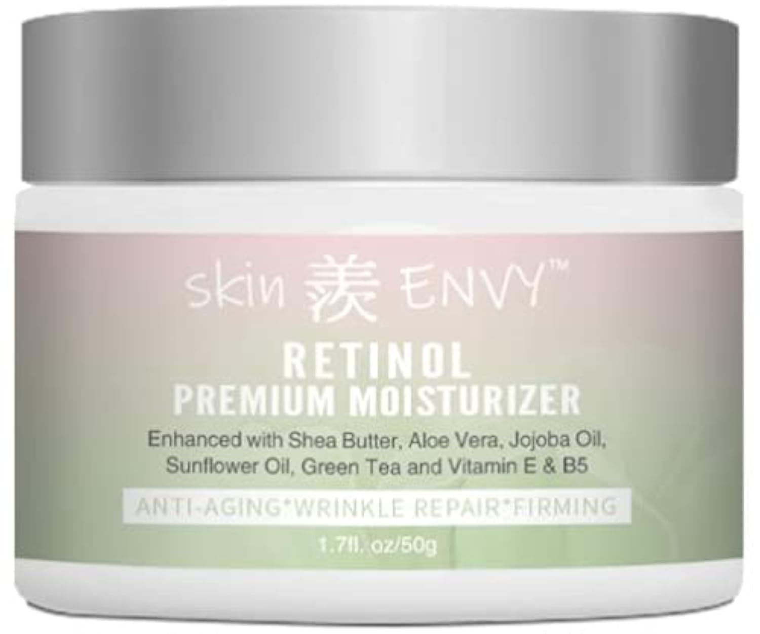 Best Retinol Anti-Aging Face Cream with Hyaluronic Acid & Vitamin E - Deep Hydration & Wrinkle Reduction - Shea Butter & Green Tea Formula - Perfect for Night Routine & Dry Skin Care - 1.7oz