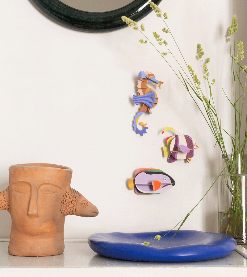 Blue Ringlet Seahorse Figurine - Small Sea Creature Decoration by Studio ROOF | Perfect for Ocean-Themed Home Decor, Aquarium Accessories & Unique Gift Ideas