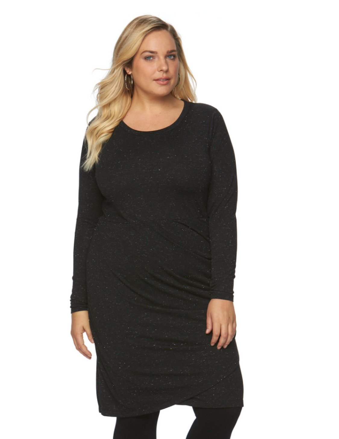 Plus Size Knit Wrap Dress for Women - Casual & Office Wear