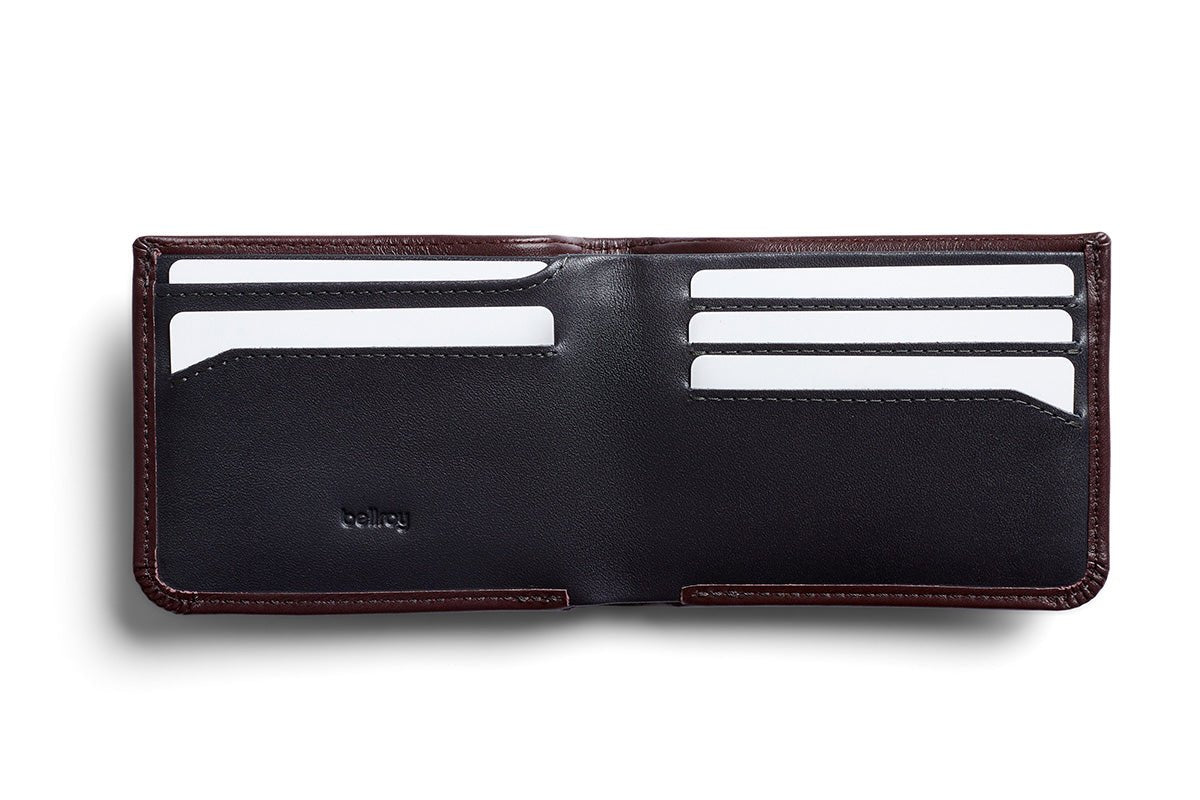 BELLROY Hide & Seek Bi Fold Wallet for Men - Slim RFID Blocking Leather Wallet in Deep Purple | Perfect for Everyday Carry, Travel & Minimalist Lifestyle