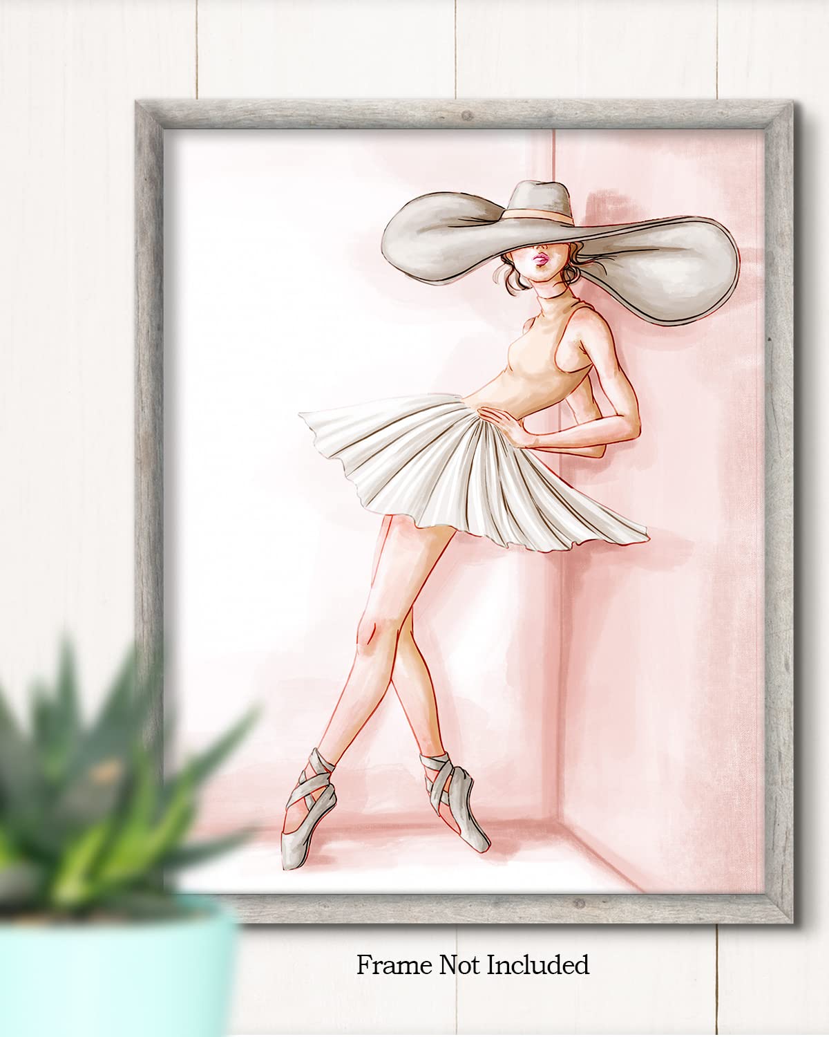 Govivo Ballet Dancer Canvas Wall Art - Pink Ballerina Print for Girls Room Decor, Teen Bedroom & Dorm - 8x10 Unframed Dance Themed Poster - Perfect Gift for Ballet Lovers & Dance Enthusiasts | Bedroom Wall Decor, Dance Studio Art, Ballet Themed Birthday Present