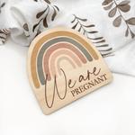 Personalized Timber Baby Announcement Milestone Plaques - Rainbow Series for Newborn Photo Props, Nursery Decor & Gender Reveal Gifts