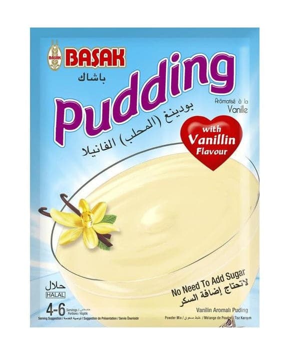 Vanilla Flavor Pudding Mix - Basak Premium Dessert Powder 130g | Easy Homemade Pudding for Parties, Desserts & Snacks
