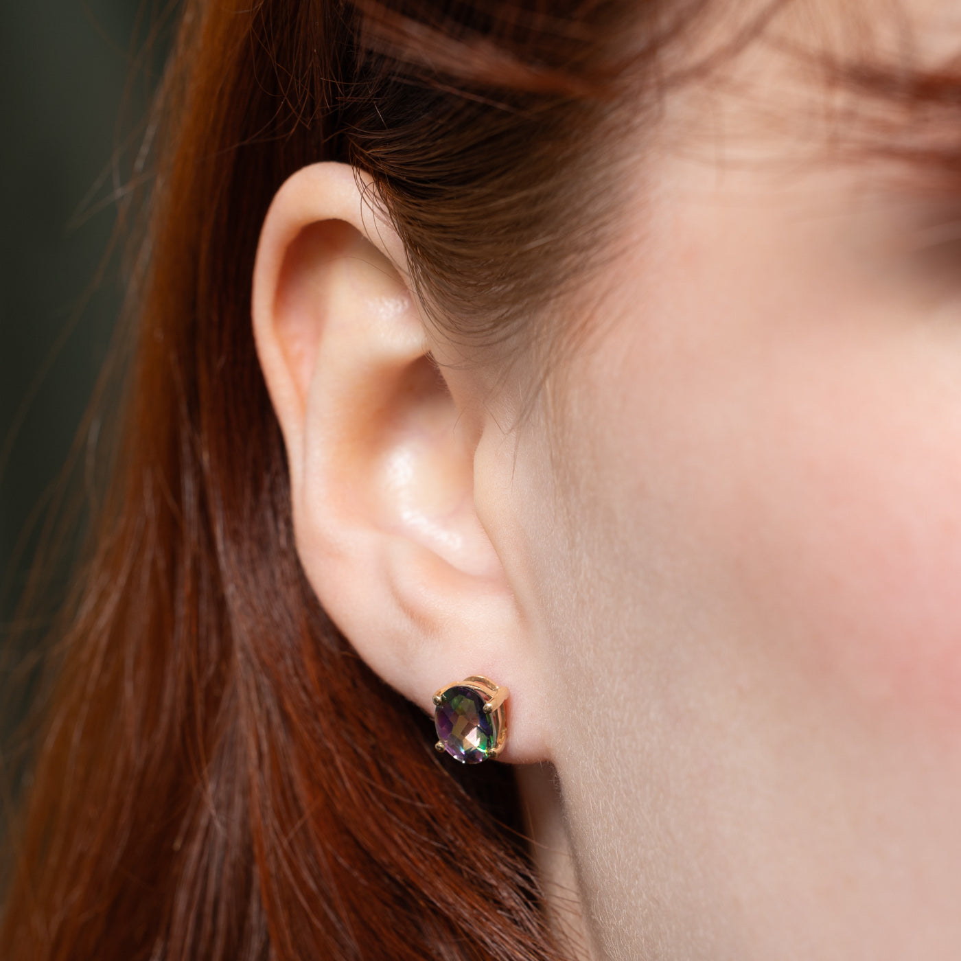 14K Gold Mystic Topaz Stud Earrings - 2.60 Carat Total Weight | Elegant Jewelry for Women, Perfect Gift for Birthday, Anniversary & Special Occasions