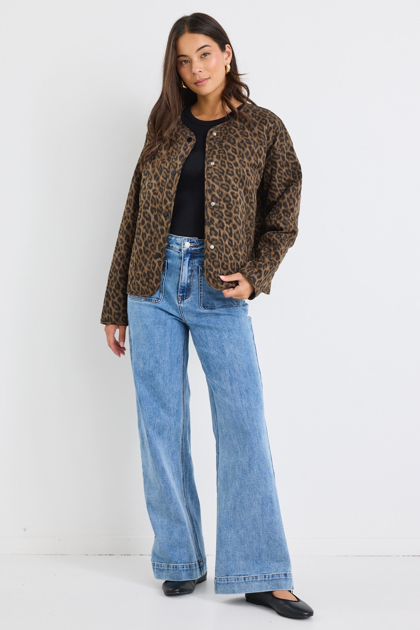 Apex Animal Print Collarless Puffer Jacket for Women - Winter Fashion Outerwear for Casual & Street Style