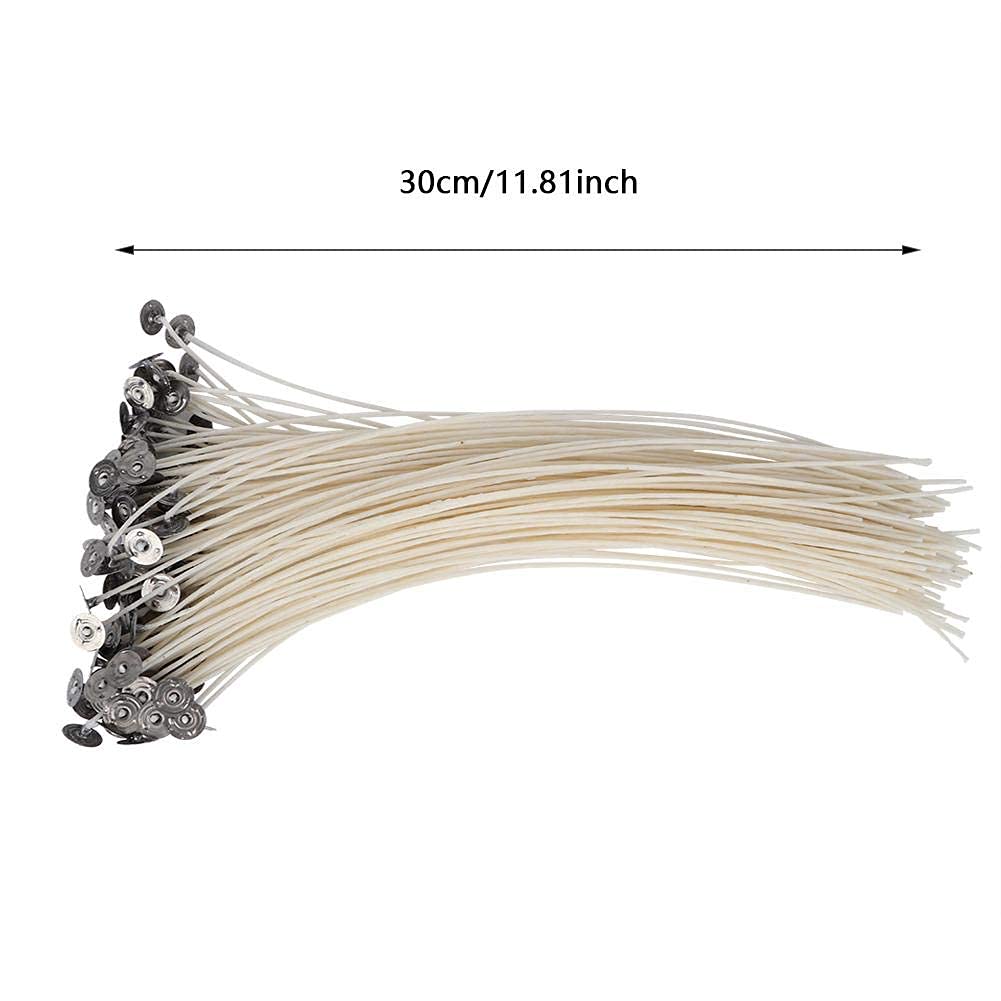 100 Pcs Eco-Friendly Low Smoke Candle Wicks - 30cm Cotton Wick for DIY Candle Making, Handmade Wax Melts & Aromatherapy Candles - Perfect for Home Decor, Gifts & Relaxation