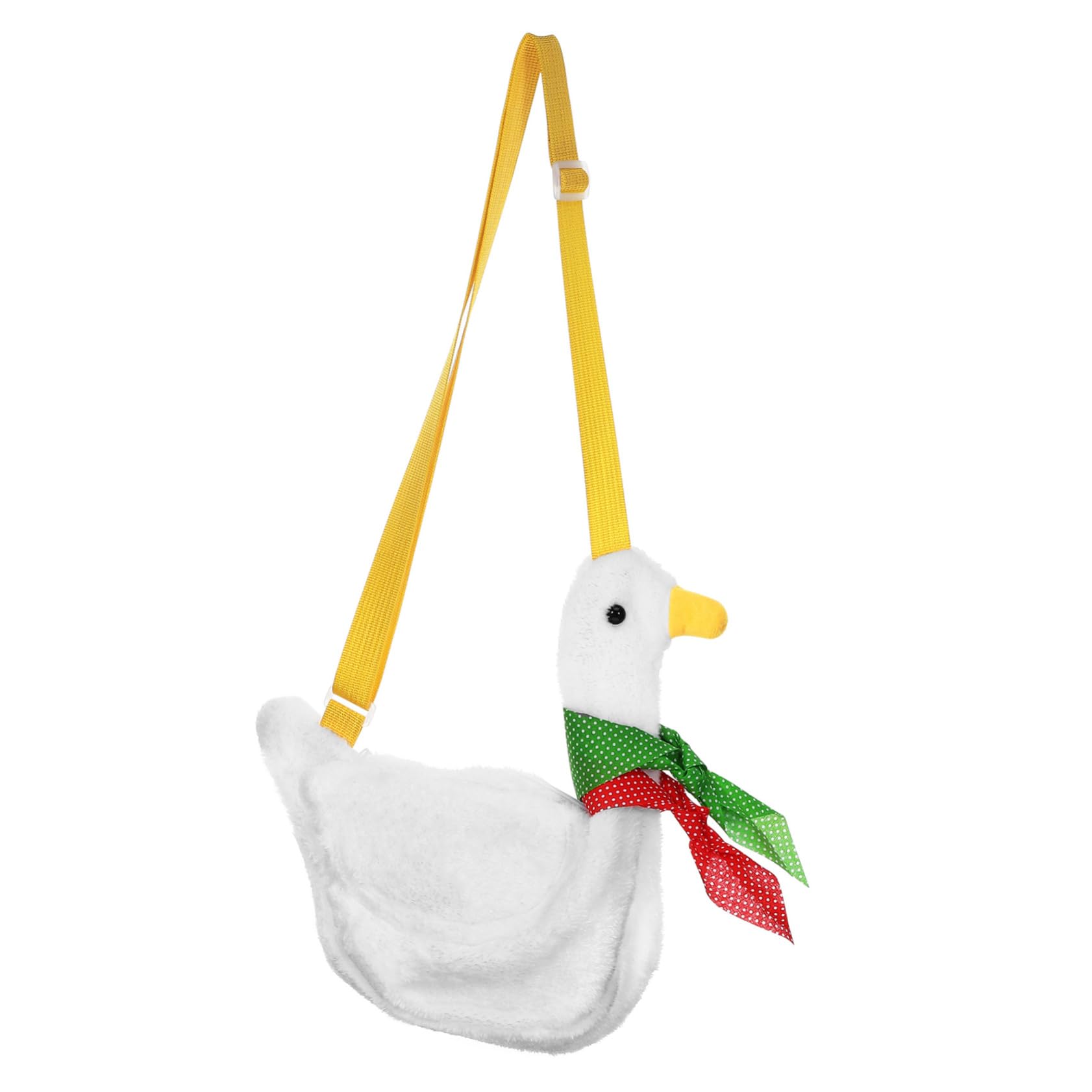 **Kichvoe Adorable Duck Plush Backpack - Cute Cartoon Duck Shaped Crossbody Bag for Women, Girls, Teens - Soft Stuffed Animal Shoulder Bag in White - Perfect for School, Travel, Gifts & Cosplay**
