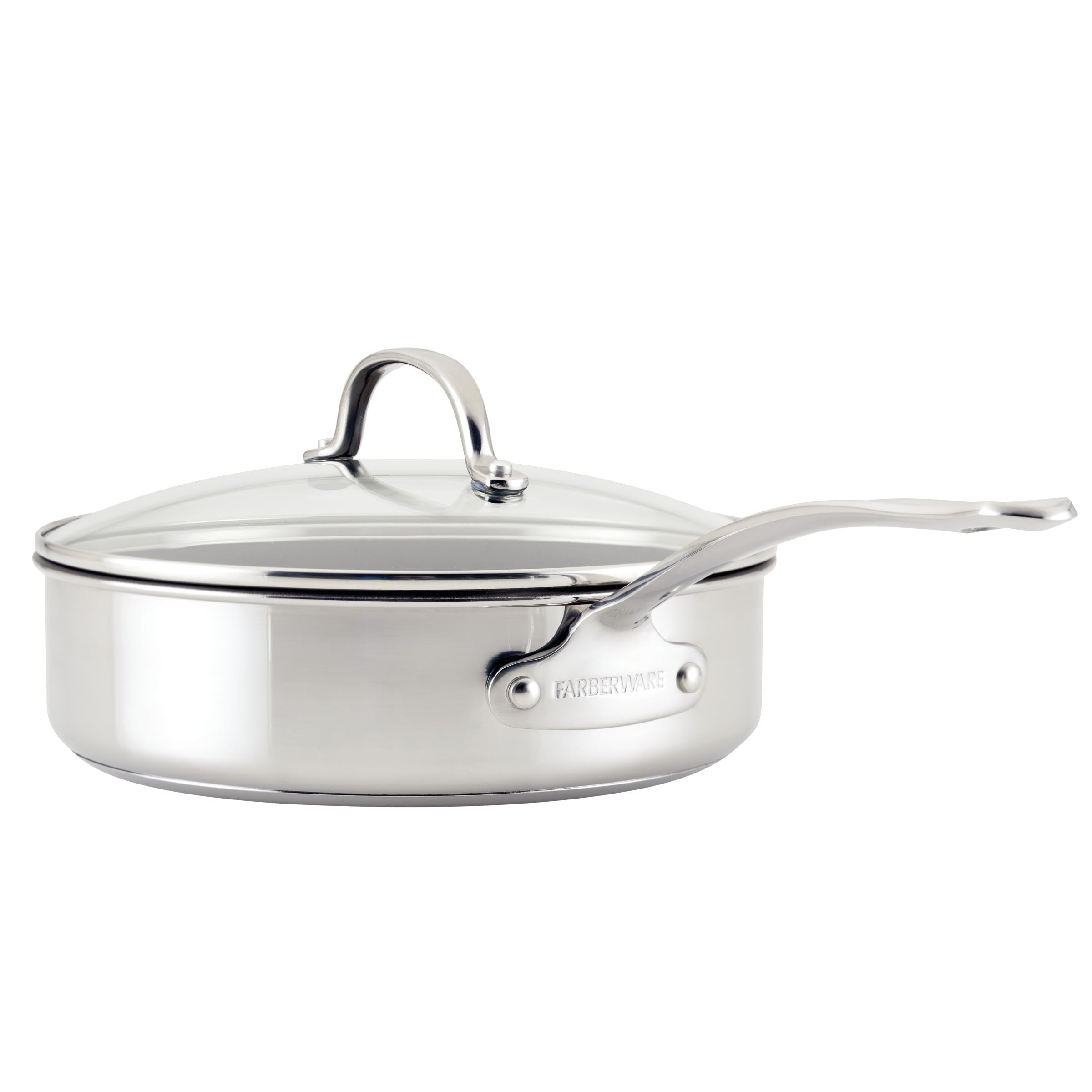 Farberware Millennium 10-Piece Stainless Steel Nonstick Cookware Set - Pots & Pans for Cooking, Frying & Sauteing - Dishwasher Safe Kitchen Essentials for Home Chefs