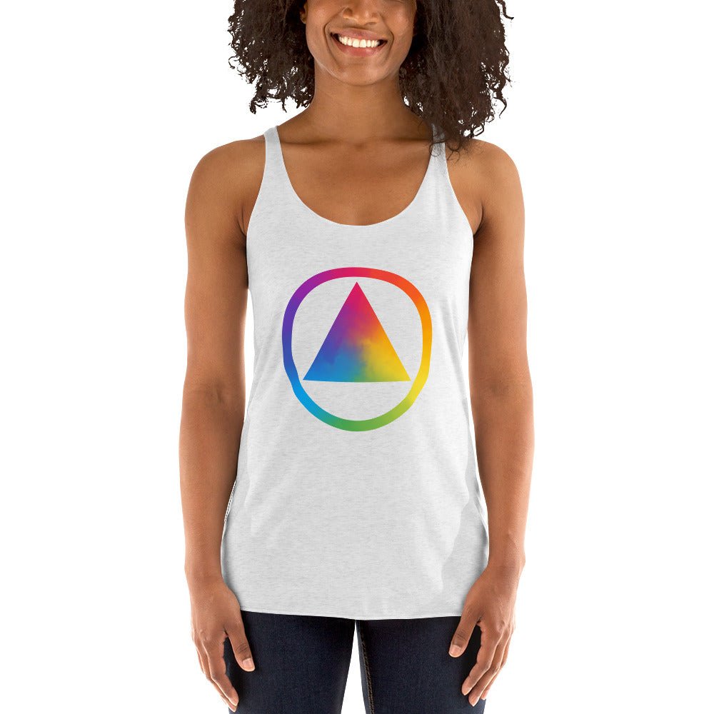 Rainbow Resilience Pride Women's Racerback Tank Top - LGBTQ+ Pride Month Workout Shirt for Gym, Running & Casual Wear