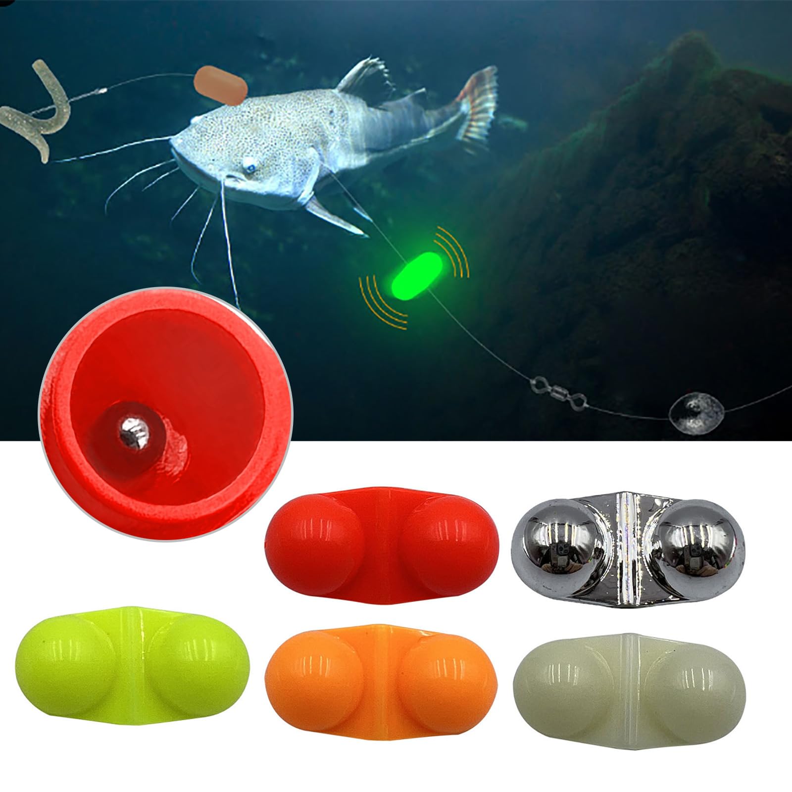 30Pcs Double Rattles Beads with Bells - Fishing Attractor Accessories for Lures & Baits - Enhance Your Fishing Experience in Lakes, Rivers, and Ocean Waters