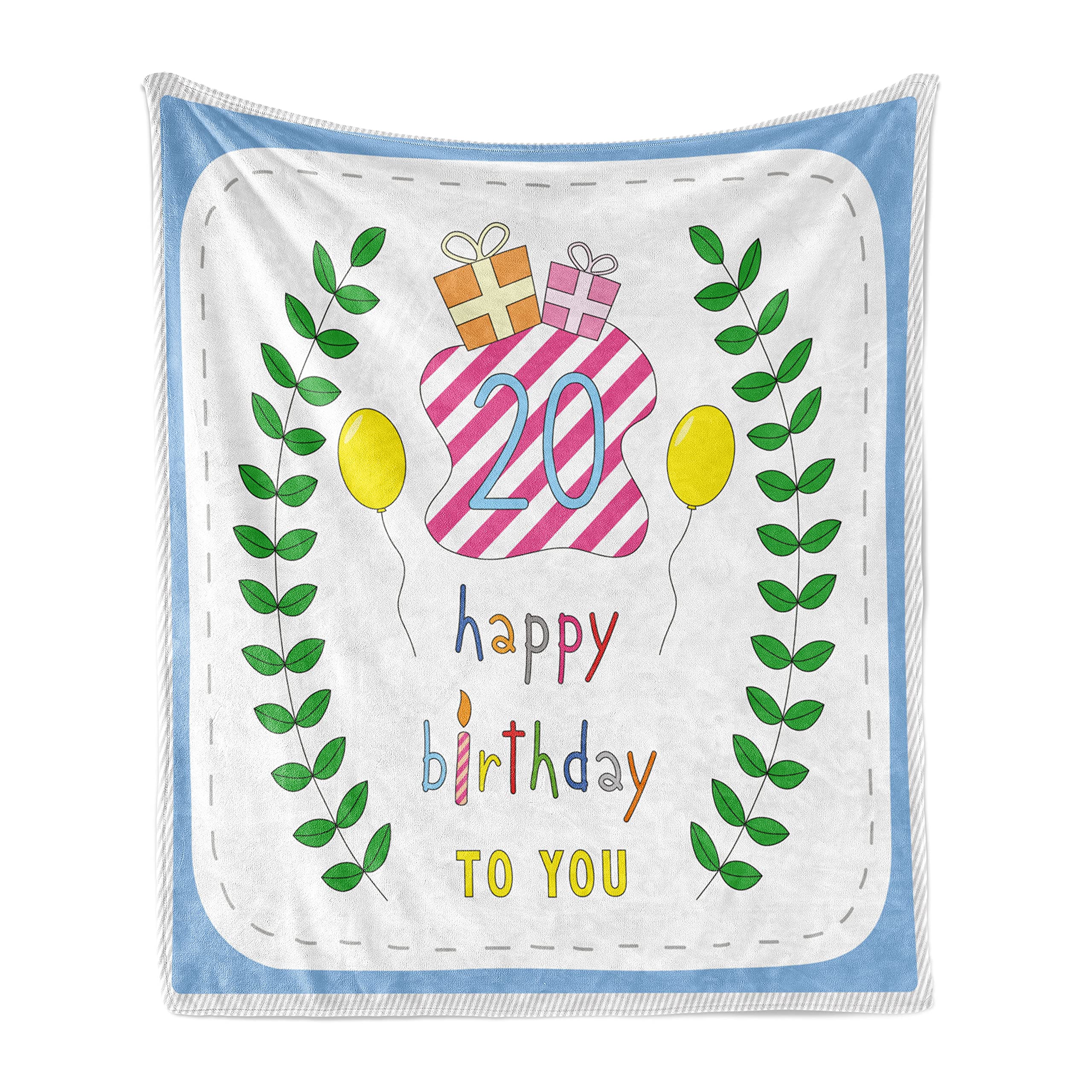 Ambesonne 20th Birthday Fleece Throw Blanket - 70