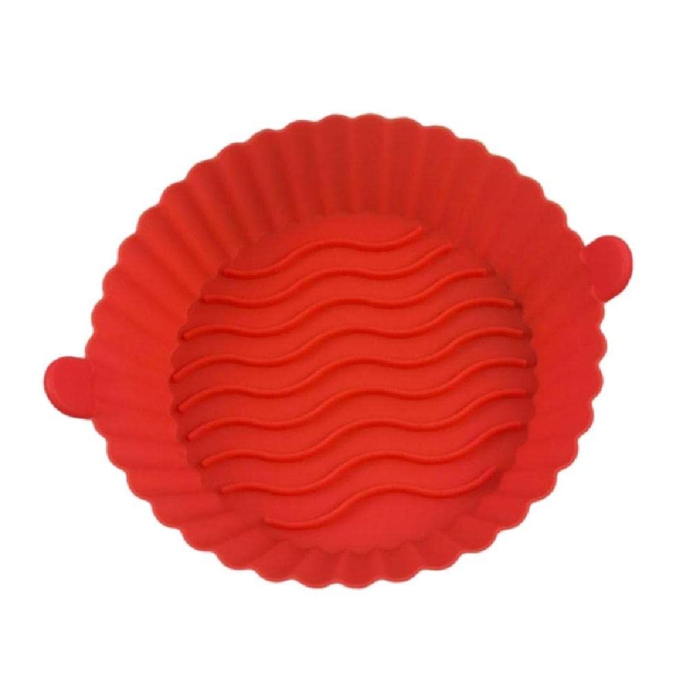 Reusable Silicone Air Fryer Liners - Round Non-Stick Baking Mats with Magnetic Cheat Sheet, Food-Grade Accessories for Philips, Ninja, Cosori Air Fryers - Perfect for Healthy Cooking, Meal Prep & Family Dinners