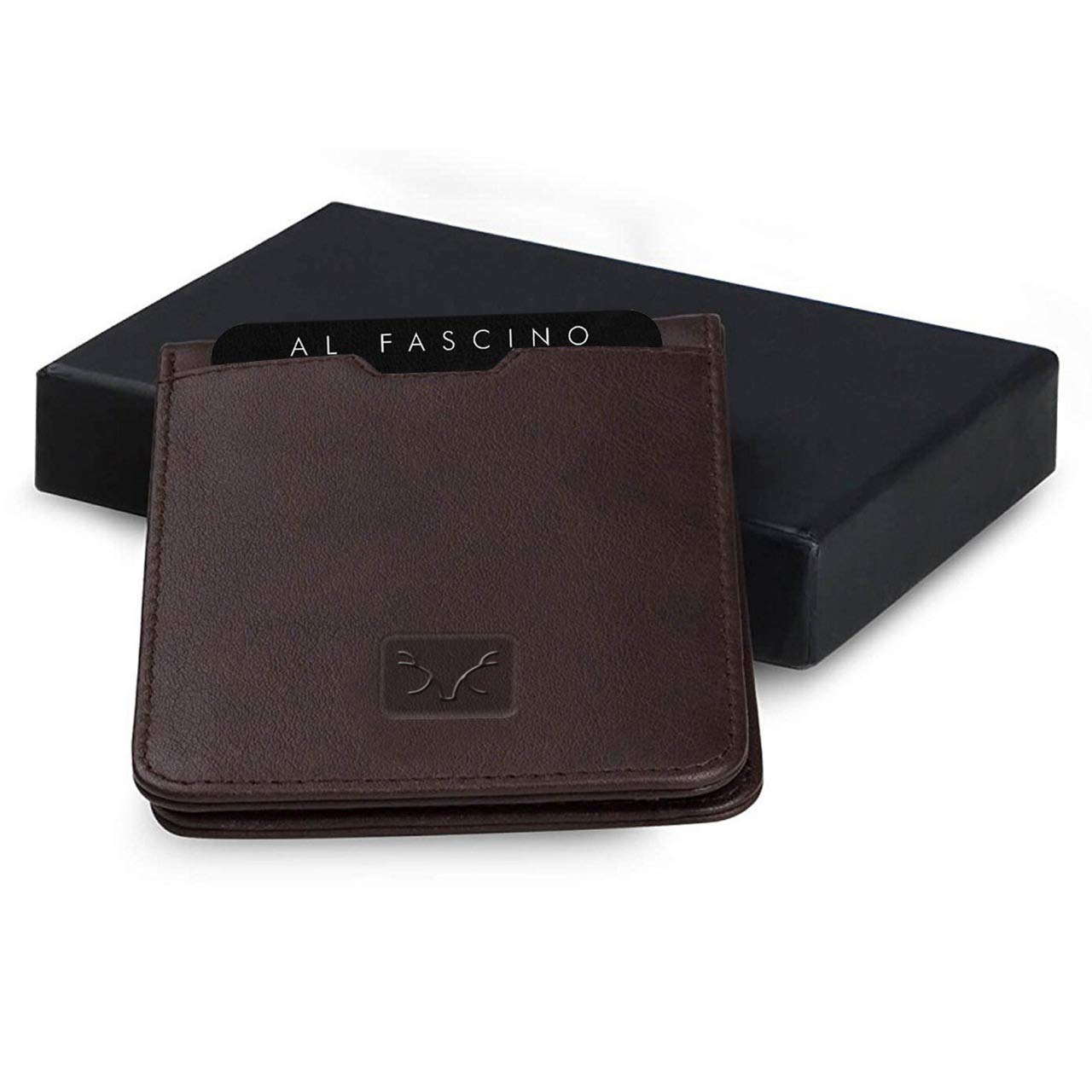 AL FASCINO Slim RFID Leather Wallet for Men - Stylish & Compact Minimalist Wallet with Card Slots & Money Clip - Perfect for Travel, Business & Everyday Use
