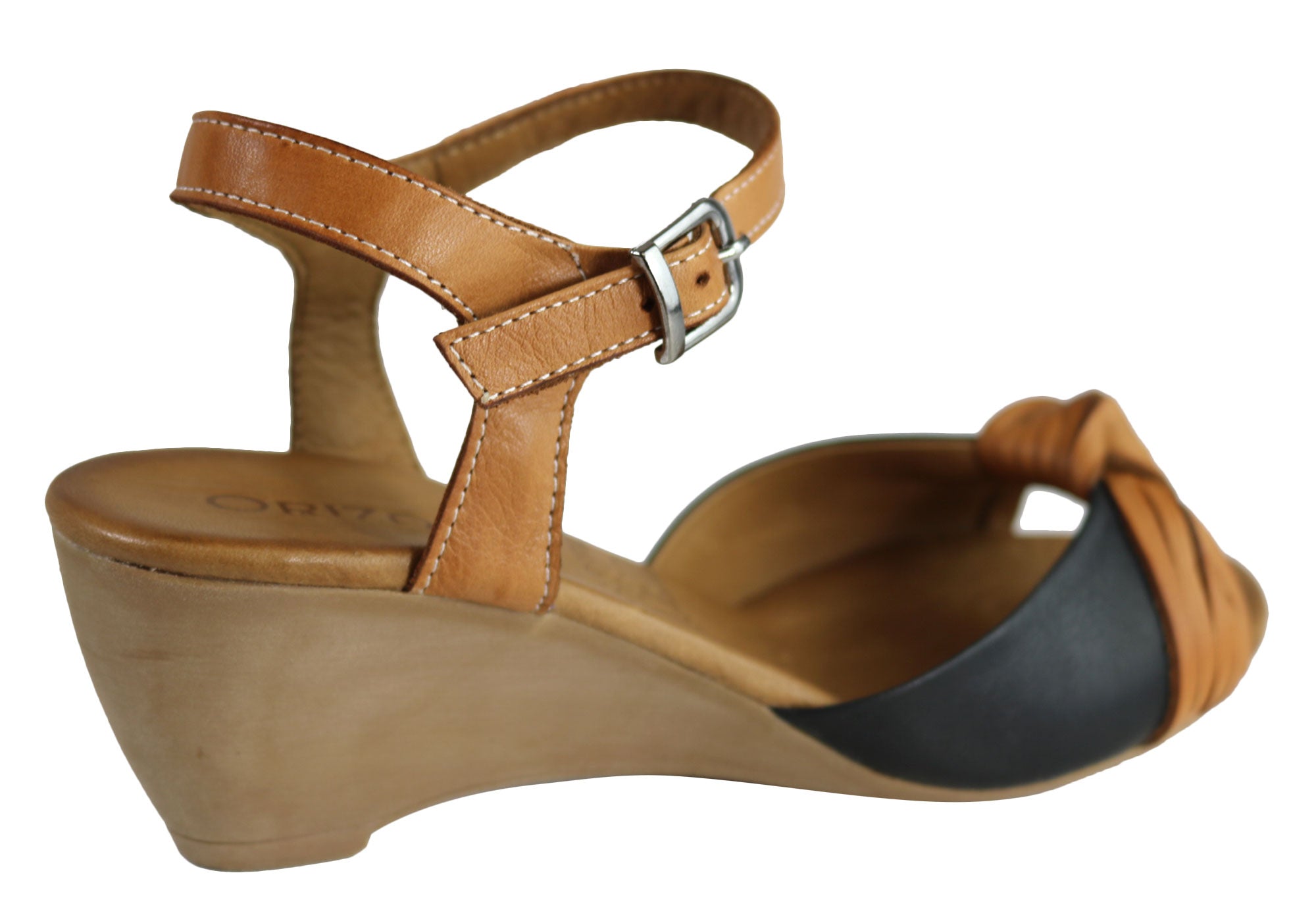 Orizonte Toronto Women's European Leather Comfortable Wedge Sandals - Stylish Summer Casual Shoes for Walking, Travel & Beach Outfits