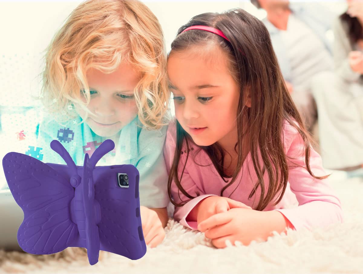 iPad Air 5th/4th Gen & iPad Pro 11 Inch Case for Kids & Girls - Cute Butterfly Shockproof EVA Foam Stand Cover Compatible with 11