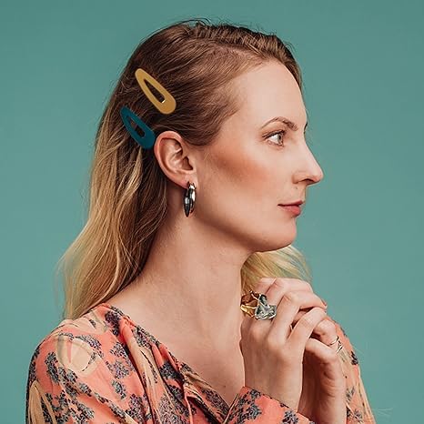 Shidara Acrylic Metal Snap Hair Clips for Women - Rainbow Square Hair Barrettes, Hollow Geometric Hairpins - 10-Piece Set for Women's Hair Styling | Perfect for Office, Party, and Everyday Use