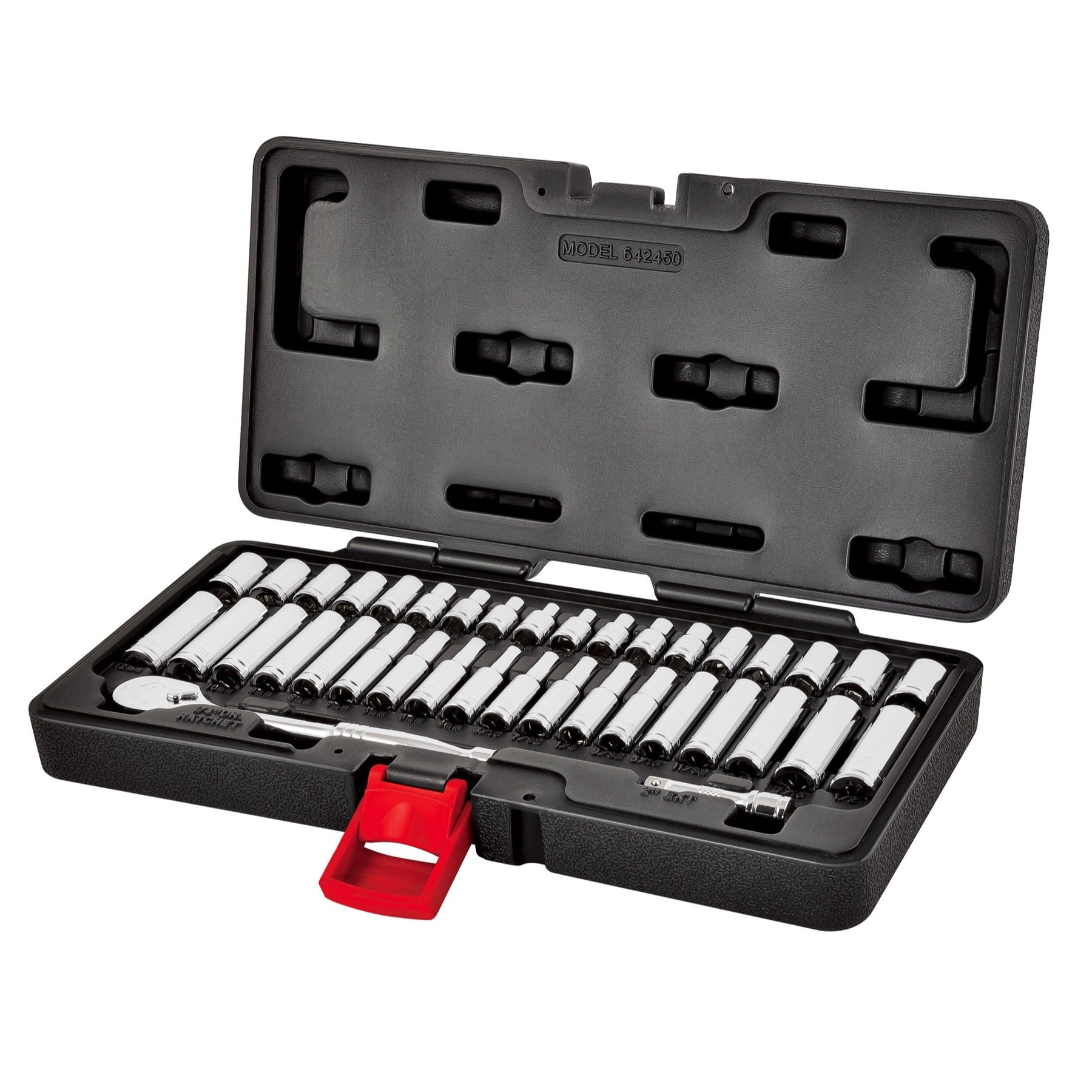 Powerbuilt 642450 38-Piece 1/4-Inch Drive Mechanics Tool Set - SAE & Metric Socket Set with 72-Tooth Ratchet | Automotive Repair & DIY Tool Kit with Case | Perfect for Car Maintenance, Home Repairs & Mechanical Projects