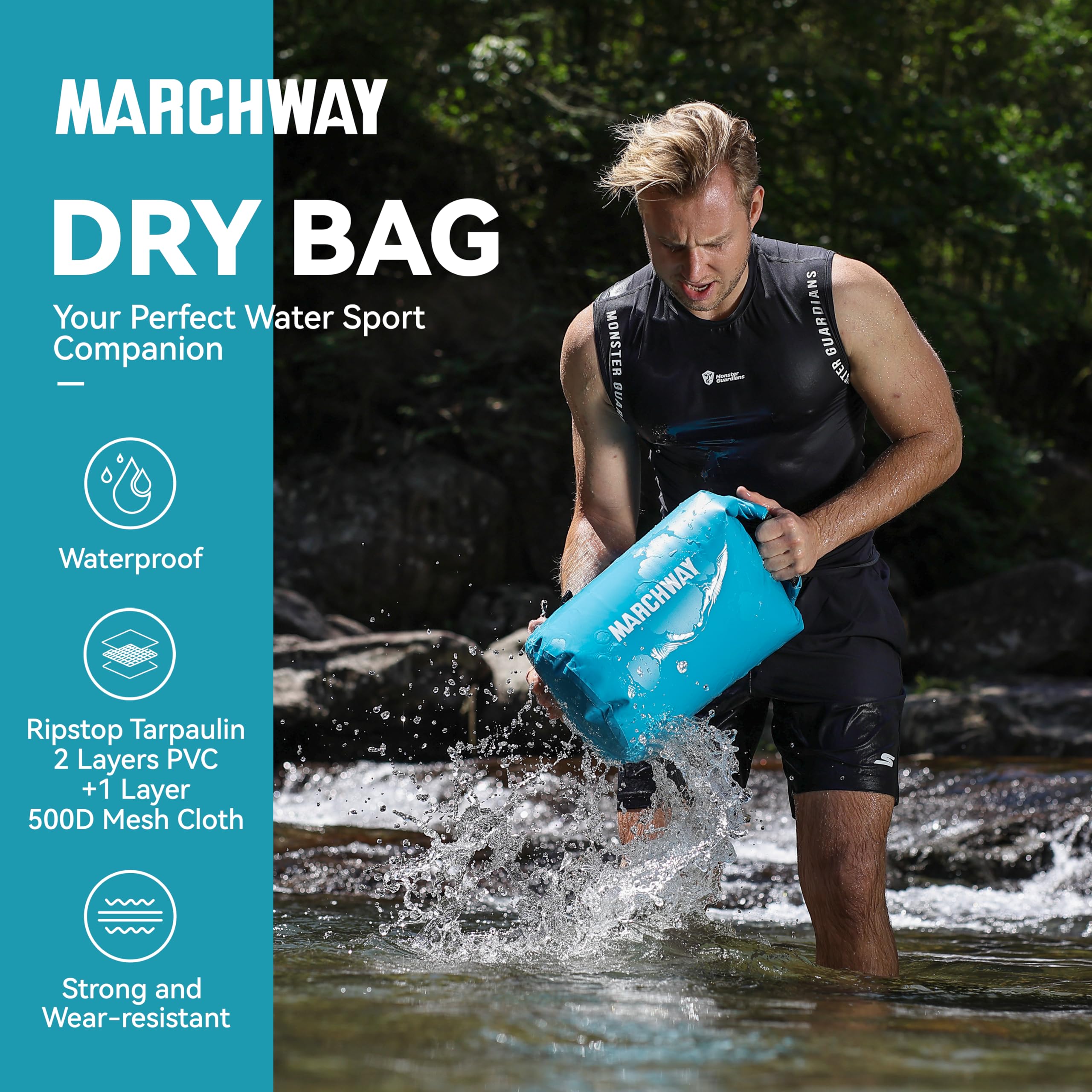 Waterproof Dry Bag Backpack 5L 10L 20L 30L 40L - Floating Roll Top Sack for Kayaking, Rafting, Boating, Swimming, Camping, Hiking, Beach & Fishing - Keep Gear Dry in Water Sports & Outdoor Adventures