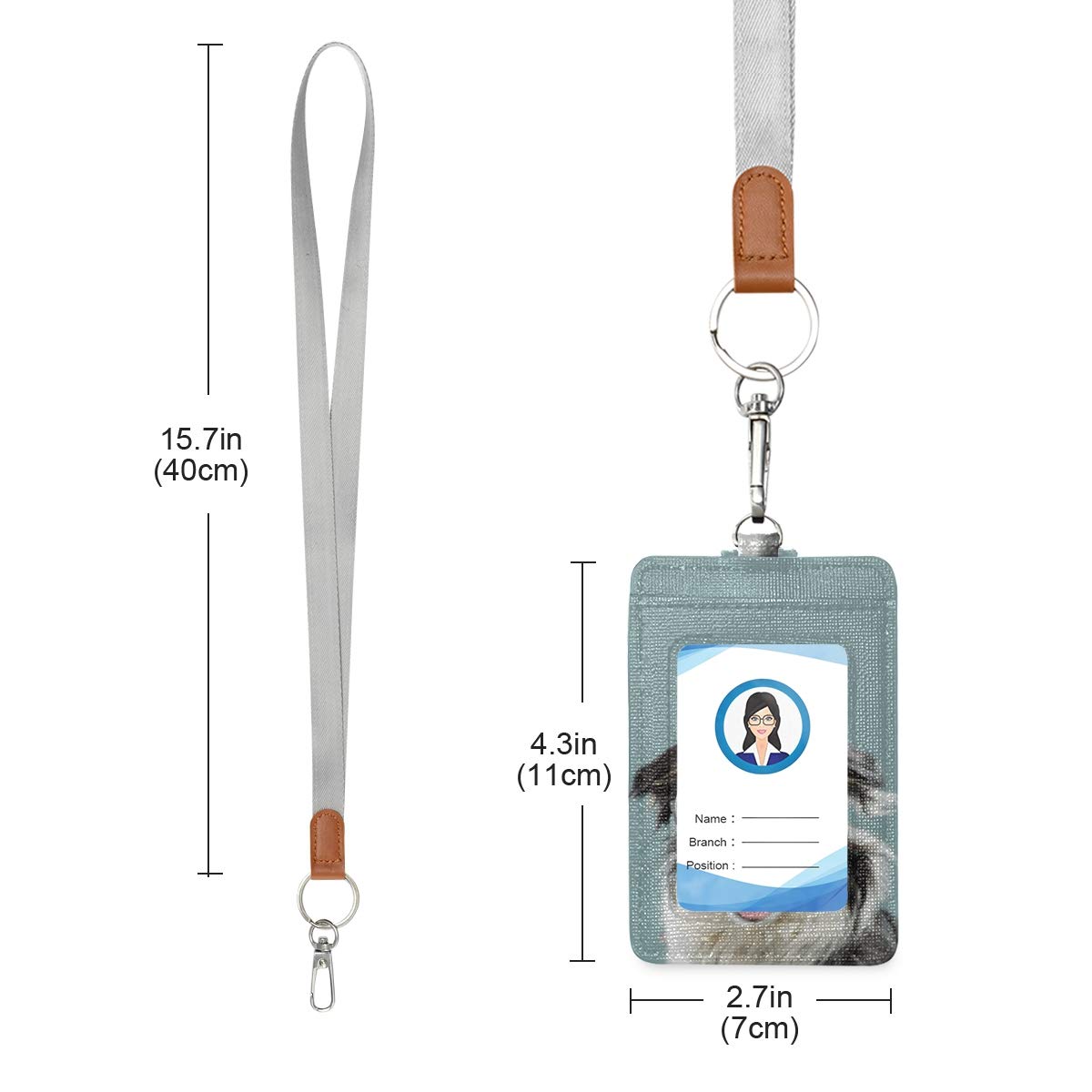 Australian Shepherd ID Badge Holder with Lanyard for Work & School