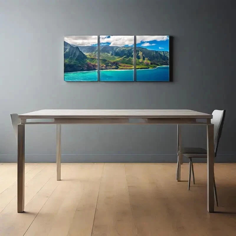 3pcs Metal Print Wall Art - Stunning Napali Coast Kauai Island Landscape - Ready to Hang Home Decor for Living Room, Bedroom & Office