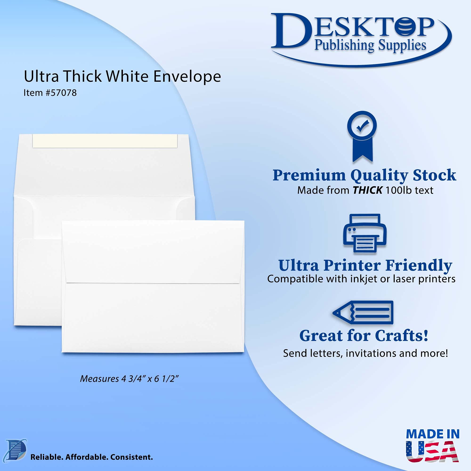 Premium A6 White Envelopes - Ultra Thick & Heavyweight for Wedding Invitations, Greeting Cards, Business Correspondence (100-Pack) - Perfect for Special Occasions & Professional Mailing