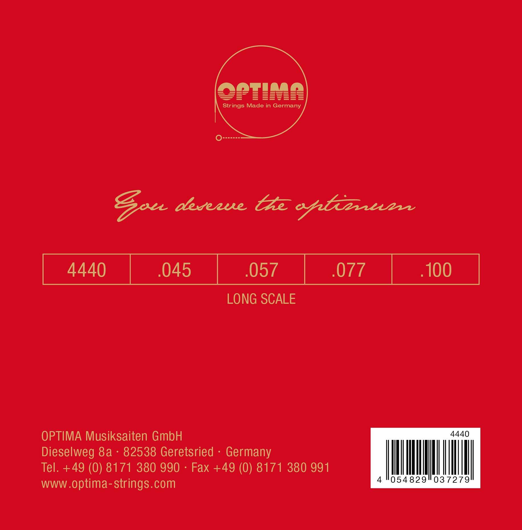 Optima 4440L RB Flatwound Bass Guitar Strings - Long Scale for Smooth Playability & Warm Tone | Perfect for Jazz, Blues & Studio Recording