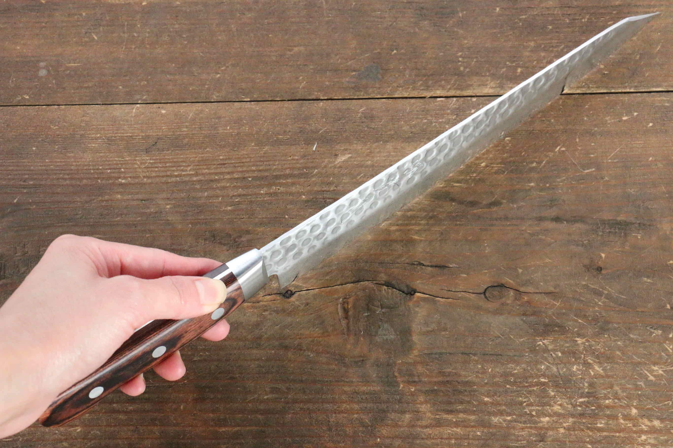 Premium Jikko VG10 17-Layer Kiritsuke Sujihiki Knife 230mm - Japanese Mahogany Handle - Perfect for Sushi, Sashimi & Meat Slicing